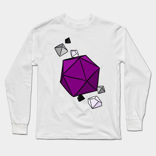 Ace Pride Colors Dice Long Sleeve T-Shirt by Blizardstar